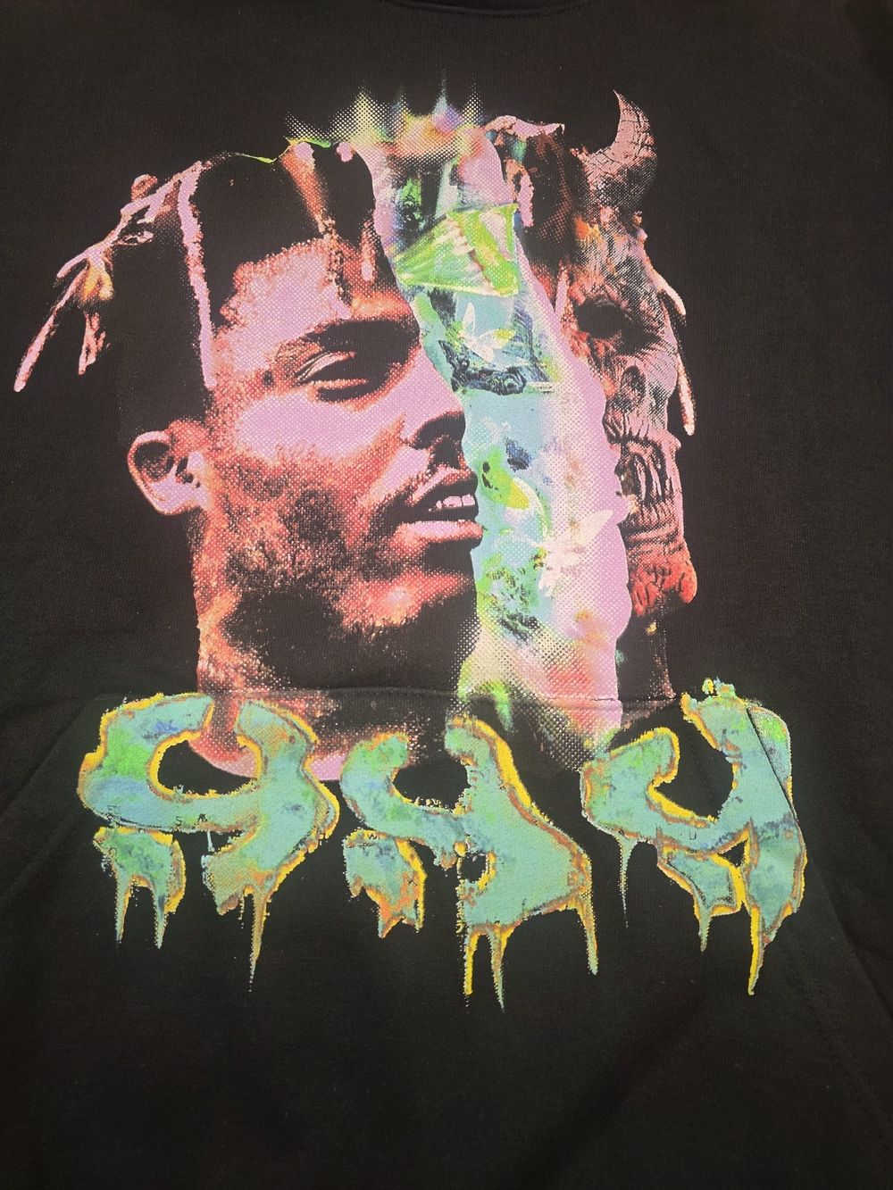 Juice WRLD x VLONE 999 Fighting Demons Black Graphic Hoodie Medium